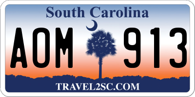 SC license plate AOM913