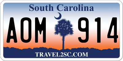 SC license plate AOM914