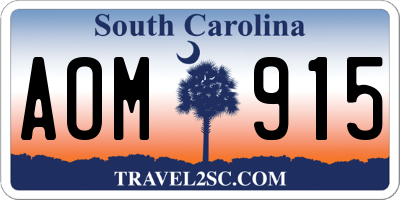 SC license plate AOM915