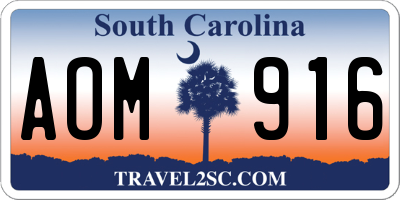 SC license plate AOM916