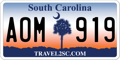 SC license plate AOM919