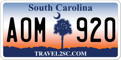 SC license plate AOM920