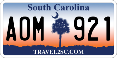 SC license plate AOM921