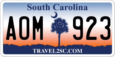 SC license plate AOM923