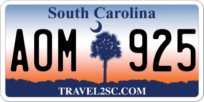 SC license plate AOM925