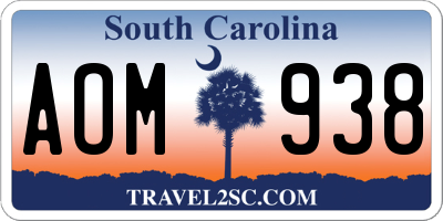 SC license plate AOM938