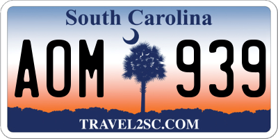 SC license plate AOM939