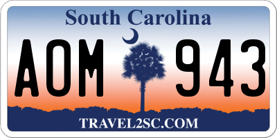 SC license plate AOM943