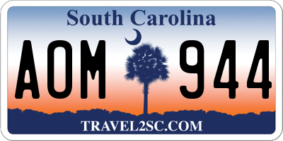 SC license plate AOM944