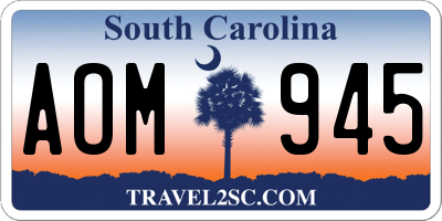 SC license plate AOM945