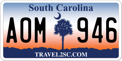 SC license plate AOM946