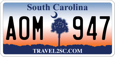 SC license plate AOM947