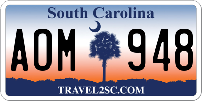 SC license plate AOM948