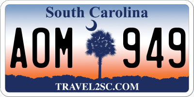 SC license plate AOM949