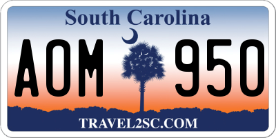 SC license plate AOM950