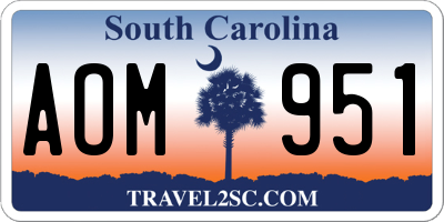 SC license plate AOM951