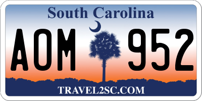 SC license plate AOM952