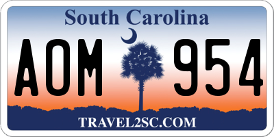 SC license plate AOM954