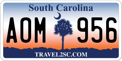SC license plate AOM956