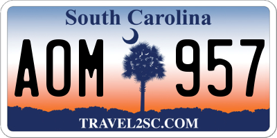SC license plate AOM957