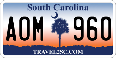 SC license plate AOM960