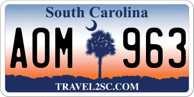 SC license plate AOM963