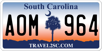SC license plate AOM964