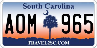SC license plate AOM965
