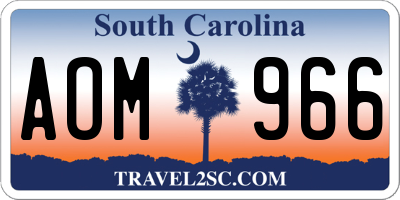 SC license plate AOM966