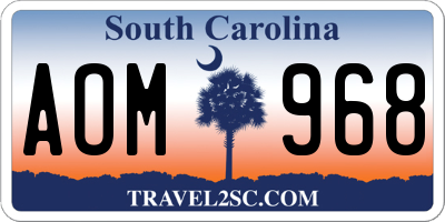 SC license plate AOM968