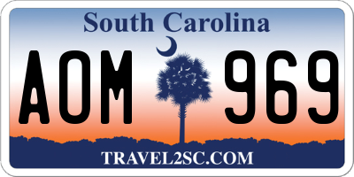 SC license plate AOM969