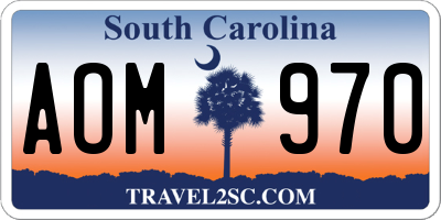 SC license plate AOM970
