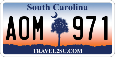 SC license plate AOM971