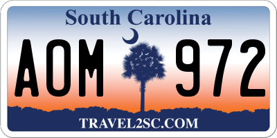 SC license plate AOM972