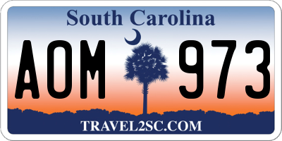 SC license plate AOM973