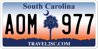 SC license plate AOM977