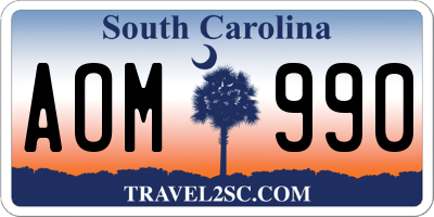 SC license plate AOM990