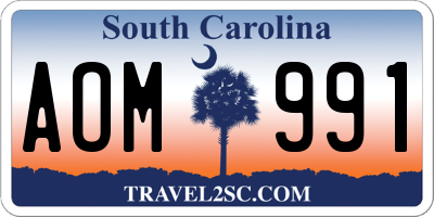 SC license plate AOM991