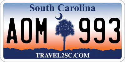 SC license plate AOM993