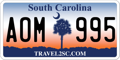 SC license plate AOM995