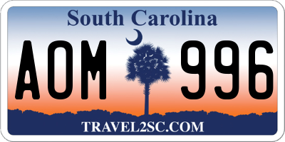 SC license plate AOM996
