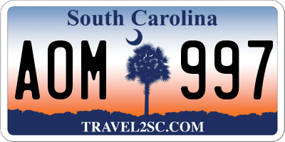SC license plate AOM997