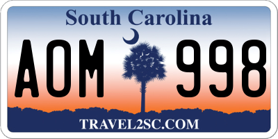 SC license plate AOM998