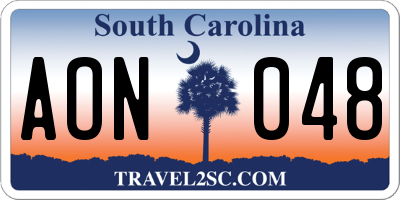 SC license plate AON048