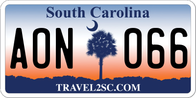 SC license plate AON066