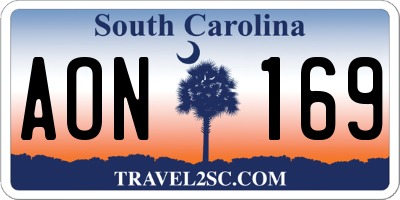 SC license plate AON169