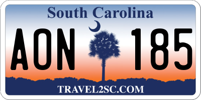 SC license plate AON185