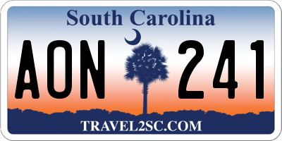 SC license plate AON241