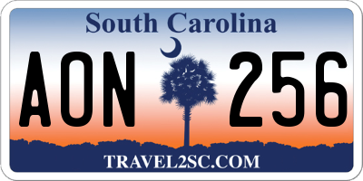 SC license plate AON256