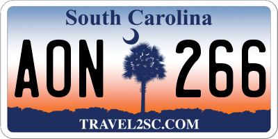 SC license plate AON266